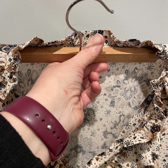 Ann Taylor Loft Ruffle Tie Neck Mixed Media Shell Sleeveless Keyhole Blouse, XL - Picture 6 of 9